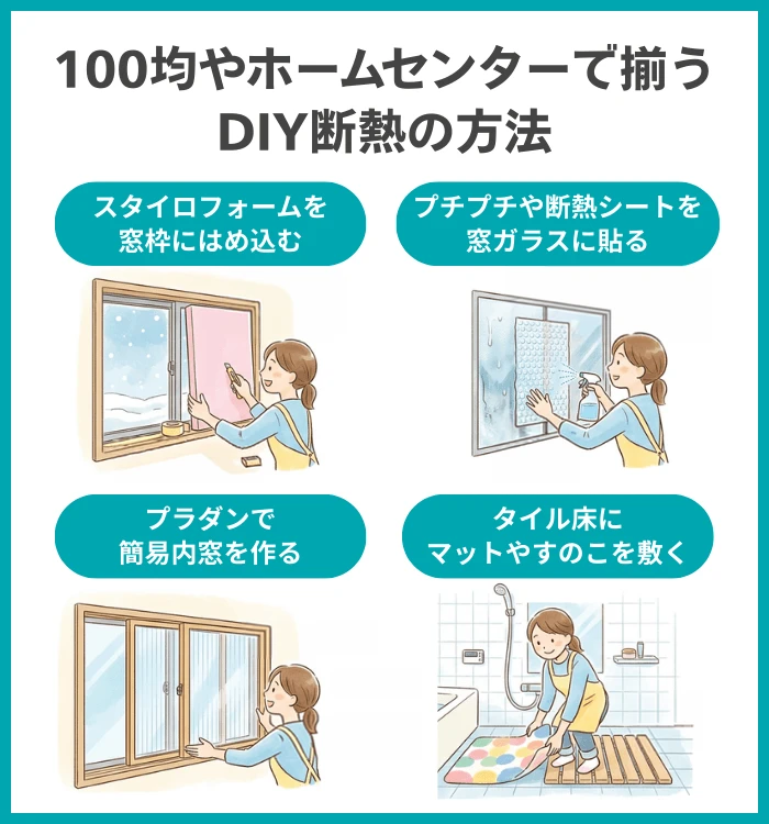 100均やホームセンターで揃うDIY断熱の方法