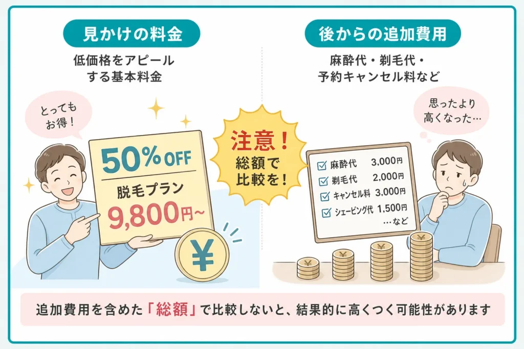 VIO脱毛の料金相場と麻酔代・剃毛代など追加費用の確認