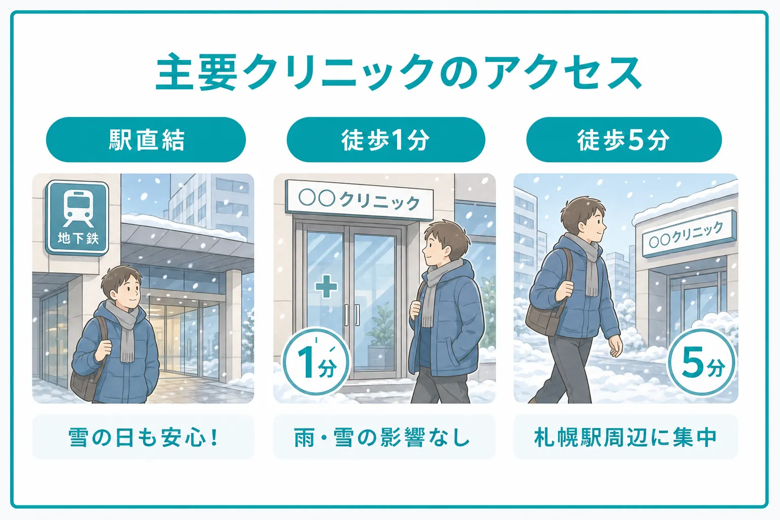 札幌のメンズ医療脱毛クリニック選びで立地について説明
