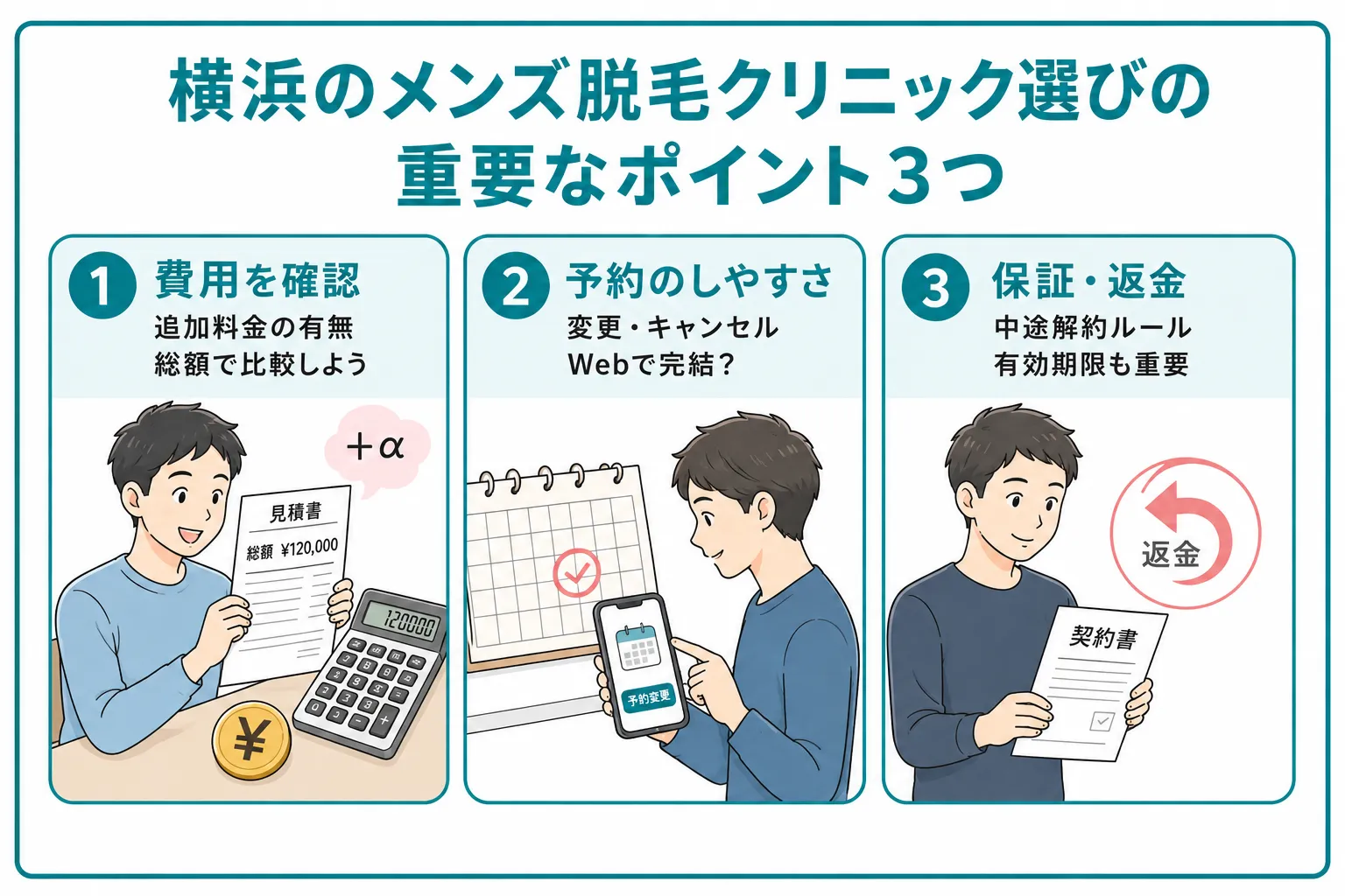 横浜でメンズ医療脱毛クリニックを選ぶ際のポイント
